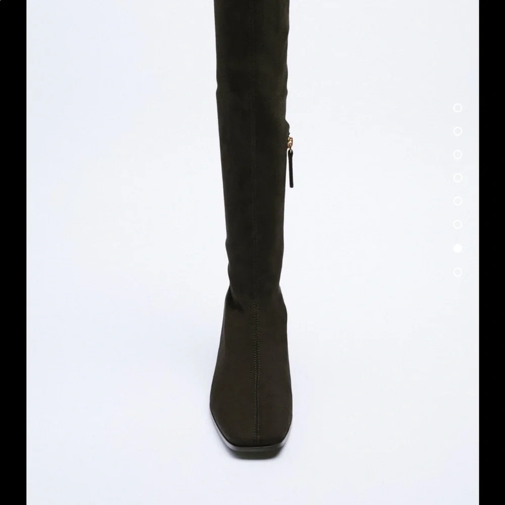 NWT Zara heeled over the knee black boots - Picture 5 of 7